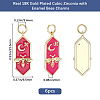 6Pcs Brass Micro Pave Cubic Zirconia Pendants KK-BBC0025-85-2