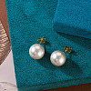 925 Sterling Silver Round Stud Earrings EJEW-TAC00030-03-5