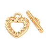 Heart Brass Toggle Clasps KK-S403-18G-2