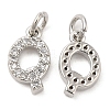 Brass Micro Pave Grade AAA Cubic Zirconia Charms LS-ZIRC-P067-11P-Q-NR-2
