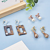  16Pcs 8 Style Star & Heart Brass Clip-on Earring Findings KK-TA0001-26-16