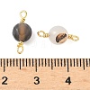 Dyed Natural Agate Faceted Round Connector Charms KK-C097-04G-05-3