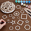 200Pcs 16 Styles Wood Sheets WOOD-PH0003-95-3