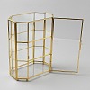 3-Tier Hexagon Glass Jewelry Organizer Display Cases with Iron Frame ODIS-WH0025-335A-2