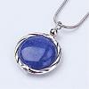 Natural & Synthetic Gemstone Pendant Necklaces NJEW-JN01850-3