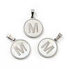 304 Stainless Steel with White Shell Pendants STAS-G268-01M-P-1