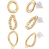 18Pcs 3 Styles Brass Stud Earrings KK-BBC0018-60-1