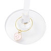 12Pcs Heart with Constellation Alloy Enamel Wine Glass Charms Sets AJEW-JO00230-02-4