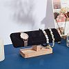 Bamboo Velet T-Bar Bracelet Display Stands BDIS-WH0002-08-3