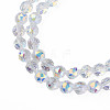 Electroplate Transparent Glass Beads Strands X-EGLA-N002-34A-C03-3