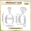 1Pc 925 Sterling Silver Pendant Cabochon Settings STER-BC0003-78B-2