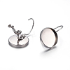 304 Stainless Steel Leverback Earring Settings X-STAS-F191-03P-12mm-2