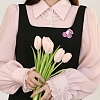9Pcs 9 Styles Pink Series Enamel Pins JEWB-SZ0002-03-3