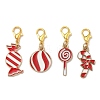 4Pcs 4 Styles Christmas Theme Alloy Enamel Pendants Decorations HJEW-JM04056-2