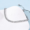 304 Stainless Steel with Clear Cubic Zirconia Link Chain Bracelets BJEW-G754-03P-04-3