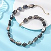 Natural Abalone Shell/Paua Shell Nuggets Beaded Necklaces NJEW-JN05972-1