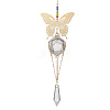 Butterfly 201 Stainless Steel Connector Charms and Glass Suncatchers HJEW-JM04736-01-2
