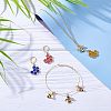 8Pcs 8 Style Bee & Honeycomb Dangle Leverback Earrings for Women HJEW-NB0001-36-3