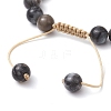 Natural Mixed Gemstone Beaded Braided Bracelets BJEW-JB11285-03-4