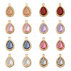 Cheriswelry 48Pcs 8 Colors  Faceted Resin Rhinestone Pendants RESI-CW0001-18-10