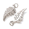 Brass Micro Pave Clear Cubic Zirconia Pendants CU-CBA2907-08P-2