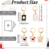 12Pcs 4 Style Alloy Enamel Playing Card Charm Locking Stitch Markers HJEW-PH01665-2