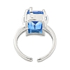 304 Stainless Steel Cubic Zirconia Open Cuff Ring LS-RJEW-S406-05P-04-3