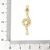Brass Clear & Green Cubic Zirconia Snake Connector Charms KK-D317-149G-3