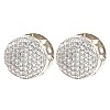 Brass Hoop Earrings with Cubic Zirconia EJEW-D078-01P-1