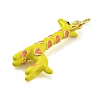 Giraffe Rack Plating Brass Enamel Pendants X-KK-Q804-15G-2