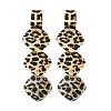 Leopard Print Alloy Dangle Stud Earrings EJEW-K304-01B-G-5