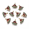 Brass Micro Pave Colorful Cubic Zirconia Charms KK-S359-086-RS-1