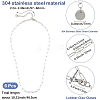 6Pcs 304 Stainless Steel Paperclip Chain Necklaces NJEW-SC0001-57B-P-2