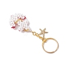 Iron Glass Seedbead Keychain KEYC-MZ00034-01-4