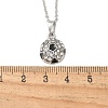 Zinc Alloy Crystal Rhinestone Sport Ball Pendant Cable Chain Necklaces NJEW-U024-01P-05-5