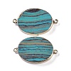 Synthetic Picture Jasper Dyed Connector Charms KK-F868-19G-01-1