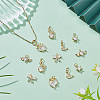 12Pcs 6 Styles Brass Micro Pave Cubic Zirconia Pendants ZIRC-WR0001-08-4