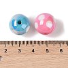 10Pcs UV Plating Colours Acrylic Beads OACR-S146-01E-4