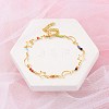 Star & Moon Brass Link Bracelets for Woman BJEW-S157-01G-1