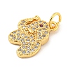 Rack Plating Brass Micro Pave Clear Cubic Zirconia Pendants KK-B093-02A-G-2