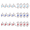 DICOSMETIC 24Pcs 6 Styles 304 Stainless Steel Enamel Connector Charms STAS-DC0010-36-1