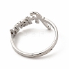 Non-Tarnish 304 Stainless Steel Word Friend Adjustable Ring for Women RJEW-B027-07P-3