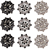 Gorgecraft 12Pcs 3 Colors 1-Hole Alloy Rhinestone Shank Buttons BUTT-GF0003-64-1