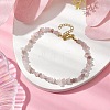 Natural Rose Quartz Anklets AJEW-AN00592-07-2