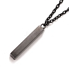 Rectangle with Word I Love You 304 Stainless Steel Pendant Necklace with Alloy Cable Chain for Women LS-NJEW-M192-01B-2