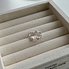 Cubic Zirconia Heart Cuff Ring RJEW-Q814-15S-3