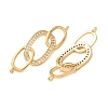 Brass Micro Pave Clear Cubic Zirconia Connector Charms CU-CBA4579-16G-3