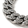 304 Stainless Steel Number Cuban Link Chain Bracelets for Women Men BJEW-Q341-09AS-3