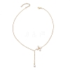 Flower Natural Cultured Freshwater Pearl Pendant Necklaces NJEW-TA00223-3