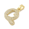 Brass Micro Pave Cubic Zirconia Pendants ZIRC-C012-01G-17-2